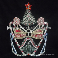 Moda mini cristal de natal rhinestone cabelo pente